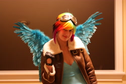 Size: 4272x2848 | Tagged: safe, artist:hikaru2322, rainbow dash, human, clothes, cosplay, goggles, irl, irl human, jacket, photo, solo