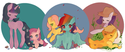 Size: 743x313 | Tagged: dead source, safe, artist:pongtang, derpibooru import, applejack, fluttershy, pinkie pie, rainbow dash, rarity, twilight sparkle, earth pony, pegasus, pony, unicorn, female, lesbian, mane six, pinkamena diane pie, rarijack, shipping