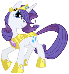 Size: 4612x4999 | Tagged: safe, artist:equestria-prevails, artist:jennieoo, rarity, pony, unicorn, absurd resolution, armor, armorarity, element of generosity, female, hilarious in hindsight, hoof shoes, jewelry, looking at you, mare, raised hoof, royal guard rarity, simple background, smiling, solo, tiara, transparent background, vector