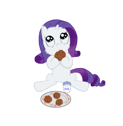 Size: 4000x4095 | Tagged: safe, artist:schnabsix, rarity, pony, unicorn, absurd resolution, cookie, cute, female, filly, fluffy, looking up, milk, simple background, sitting, solo, transparent background