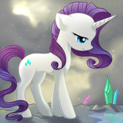 Size: 2222x2222 | Tagged: safe, artist:jacky-bunny, rarity, pony, unicorn, crying, crystal, female, high res, mare, solo