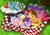 Size: 1024x721 | Tagged: safe, artist:kisasohmacookie, derpibooru import, applejack, fluttershy, pinkie pie, rainbow dash, rarity, twilight sparkle, earth pony, pegasus, pony, unicorn, anatomically incorrect, book, cake, cloud, cuddle puddle, cuddling, cup, drink, food, gimp, incorrect leg anatomy, mane six, picnic, picnic blanket, pony pile, resting, sandwich, sleeping, snuggling, tea, teapot