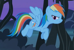 Size: 651x437 | Tagged: safe, screencap, rainbow dash, pegasus, pony, bats!, cropped, female, flying, mare, solo