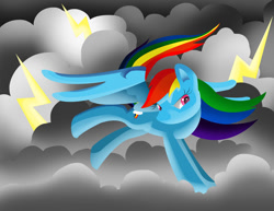 Size: 800x618 | Tagged: safe, artist:ghostlymuse, rainbow dash, pegasus, pony, blue coat, female, mare, multicolored mane