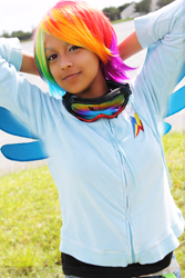 Size: 2848x4272 | Tagged: safe, artist:awesome-vivi, rainbow dash, human, cosplay, irl, irl human, photo