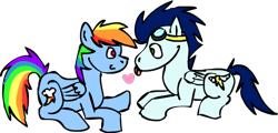 Size: 761x366 | Tagged: safe, artist:derpskittlez, rainbow dash, soarin', pegasus, pony, female, goggles, heart, male, old cutie mark, shipping, soarindash, straight