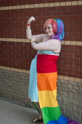 Size: 1366x2048 | Tagged: safe, artist:blessed-brilliance, rainbow dash, human, cosplay, irl, irl human, photo