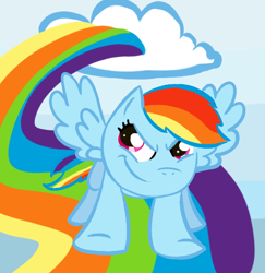 Size: 520x534 | Tagged: safe, artist:mintykoneko, rainbow dash, pegasus, pony, blue coat, female, mare, multicolored mane