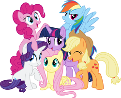 Size: 5000x4072 | Tagged: safe, artist:ra1nb0wk1tty, derpibooru import, applejack, fluttershy, pinkie pie, rainbow dash, rarity, twilight sparkle, twilight sparkle (alicorn), alicorn, earth pony, pegasus, pony, unicorn, absurd resolution, mane six, mane six opening poses, simple background, vector, white background