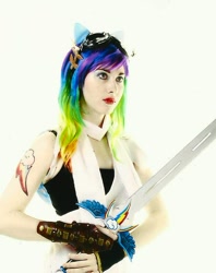 Size: 674x853 | Tagged: safe, artist:anzuai, rainbow dash, human, cosplay, irl, irl human, photo