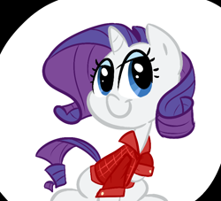 Size: 770x700 | Tagged: safe, artist:elslowmo, artist:tess, rarity, pony, unicorn, clothes, female, mare, plaid, shirt, sitting, smiling, solo