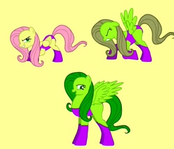 Size: 1200x1030 | Tagged: safe, artist:catstuxedo, fluttershy, pegasus, pony, pony creator, crossover, female, flutterhulk, hilarious in hindsight, mare, she-hulk, simple background, solo, the incredible hulk