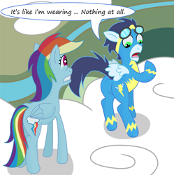 Size: 770x772 | Tagged: safe, artist:philith, rainbow dash, soarin', pegasus, pony, dat butt, female, lip bite, male, nothing at all, shipping, soarindash, straight, stupid sexy soarin', the simpsons, wonderbolts uniform