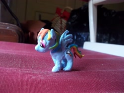 Size: 4000x3000 | Tagged: safe, artist:paintedpassion, rainbow dash, pegasus, pony, blue coat, craft, female, mare, multicolored mane, sculpture, solo