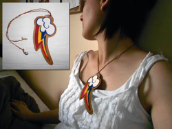 Size: 1037x778 | Tagged: safe, artist:ravengalspencer, rainbow dash, human, craft, cutie mark, irl, irl human, pendant, photo