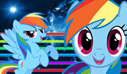 Size: 1166x685 | Tagged: safe, artist:alanfernandoflores01, derpibooru import, rainbow dash, pegasus, pony, open mouth, smiling, solo, vector, wallpaper