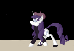 Size: 1460x1016 | Tagged: safe, artist:enma-darei, rarity, pony, unicorn, beatnik rarity, beret, clothes, colored, eyes closed, female, hat, mare, smiling, solo, sweater