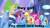 Size: 1024x576 | Tagged: safe, derpibooru import, applejack, chickadee, fluttershy, ms. peachbottom, pinkie pie, rainbow dash, twilight sparkle, earth pony, pegasus, pony, bedroom eyes, caption, female, lesbian, shipping, twijack