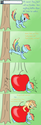 Size: 1200x3640 | Tagged: safe, artist:redesine, derpibooru import, applejack, rainbow dash, earth pony, pegasus, pony, apple, ask, ask applejack and rainbow dash, tumblr