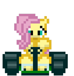 Size: 285x291 | Tagged: artist needed, safe, fluttershy, pegasus, pony, female, mare, mario, mario kart, solo, sprite, super mario kart