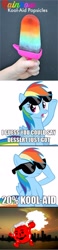 Size: 988x4239 | Tagged: safe, rainbow dash, pegasus, pony, 20% cooler, csi, csi miami, female, impact font, kool-aid, kool-aid man, mare, meme, popsicle, sunglasses, wordplay