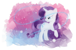 Size: 3000x2000 | Tagged: safe, artist:amethysthorn, rarity, pony, unicorn, abstract background, female, gritted teeth, high res, looking back, magic, mare, rearing, simple background, solo, transparent background