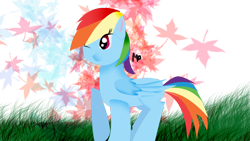 Size: 1366x768 | Tagged: safe, artist:celeslun03, derpibooru import, rainbow dash, pegasus, pony, one eye closed, raised hoof, solo