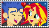 Size: 99x56 | Tagged: safe, artist:stampsineed, flash sentry, sunset shimmer, human, equestria girls, deviantart stamp, female, flashimmer, male, shipping, stamp, straight