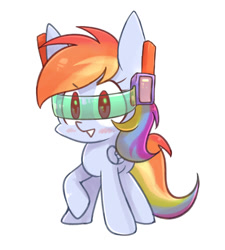 Size: 900x1000 | Tagged: safe, artist:joycall6, rainbow dash, pegasus, pony, hmd, solo, visor