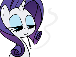 Size: 1200x900 | Tagged: safe, artist:that-technique, rarity, pony, unicorn, cigarette, cigarette holder, female, lidded eyes, mare, simple background, smiling, smoking, solo, transparent background