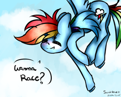 Size: 1024x819 | Tagged: safe, artist:scentrose, derpibooru import, rainbow dash, pegasus, pony, backwards cutie mark, flying, solo