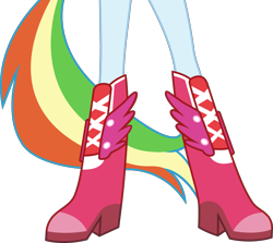 Size: 2999x2678 | Tagged: safe, derpibooru import, rainbow dash, equestria girls, boots, fall formal outfits, high heel boots, legs, pictures of legs, ponytail, simple background, solo, transparent background, wings