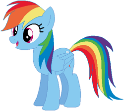 Size: 411x367 | Tagged: safe, artist:ra1nb0wk1tty, artist:selenaede, derpibooru import, rainbow dash, pegasus, pony, female, mare, open mouth, simple background, smiling, solo, white background