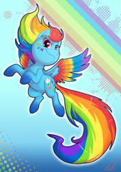 Size: 877x1241 | Tagged: safe, artist:c-puff, rainbow dash, pegasus, pony, rainbow power, smirk, solo