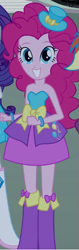 Size: 203x643 | Tagged: safe, derpibooru import, screencap, pinkie pie, rainbow dash, rarity, equestria girls, equestria girls (movie), balloon, boots, fall formal outfits, hat, high heel boots, jewelry, looking at you, smiling, sparkles, top hat