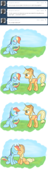 Size: 800x2813 | Tagged: safe, artist:redesine, derpibooru import, applejack, rainbow dash, earth pony, pegasus, pony, appledash, ask, ask applejack and rainbow dash, female, lesbian, shipping