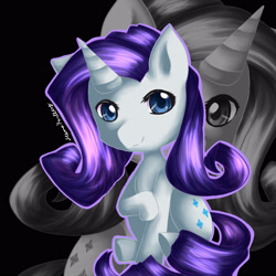 Size: 3000x3000 | Tagged: safe, artist:nekolover-nekogirl, rarity, pony, unicorn, female, high res, mare, purple mane, solo, white coat