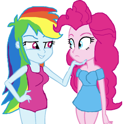 Size: 782x786 | Tagged: safe, artist:ktd1993, derpibooru import, pinkie pie, rainbow dash, equestria girls, 1000 hours in ms paint, female, lesbian, ms paint, pinkiedash, shipping