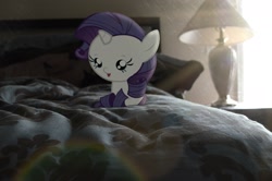 Size: 2464x1632 | Tagged: safe, artist:oppositebros, rarity, pony, baby, baby pony, foal, irl, lamp, photo, ponies in real life