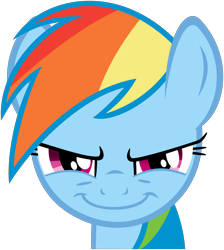 Size: 4258x4758 | Tagged: safe, artist:flutterguy317, derpibooru import, part of a set, rainbow dash, pegasus, pony, .svg available, absurd resolution, close-up, evil grin, grin, simple background, smiling, solo, transparent background, vector