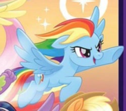 Size: 495x434 | Tagged: safe, derpibooru import, screencap, rainbow dash, pegasus, pony, my little pony: the movie, cropped, female, flying, needs more jpeg, smiling, wings