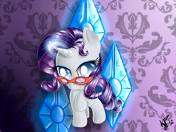 Size: 1600x1200 | Tagged: safe, artist:kinkyspree, rarity, pony, unicorn, diamond, glasses, rarity's glasses