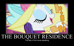 Size: 870x550 | Tagged: safe, artist:astringe, edit, screencap, rarity, pony, unicorn, crossover, demotivational poster, hyacinth bucket, keeping up appearances, meme, parody, solo, telephone