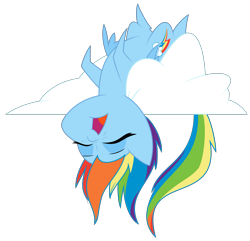 Size: 7144x6876 | Tagged: safe, artist:fluttershythekind, artist:tyler611, rainbow dash, pegasus, pony, absurd resolution, simple background, sleeping, solo, transparent background