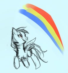 Size: 530x577 | Tagged: safe, artist:nolilty, rainbow dash, pegasus, pony, pixiv, sketch, solo