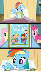 Size: 581x1000 | Tagged: safe, rainbow dash, pegasus, pony, coloring book, exploitable meme, meme, reading rainbow, satanist