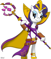 Size: 807x944 | Tagged: safe, artist:verzi, rarity, pony, unicorn, female, horn, league of legends, leblanc, mare, solo