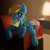 Size: 1200x1200 | Tagged: safe, artist:hardbrony, derpibooru import, rainbow dash, pegasus, pony, chair, cute, dashabetes, female, lamp, looking at you, love letter, mare, mouth hold, room, smiling, solo