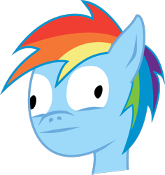 Size: 816x866 | Tagged: safe, artist:daisyeseyad, derpibooru import, rainbow dash, pegasus, pony, bust, cross-eyed, derp, derp face, faic, female, mare, portrait, simple background, solo, transparent background