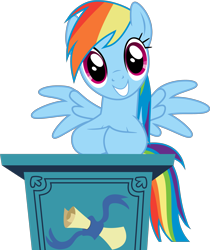 Size: 4205x5012 | Tagged: safe, artist:tomfraggle, part of a set, rainbow dash, pegasus, pony, applebuck season, absurd resolution, podium, simple background, solo, transparent background, vector